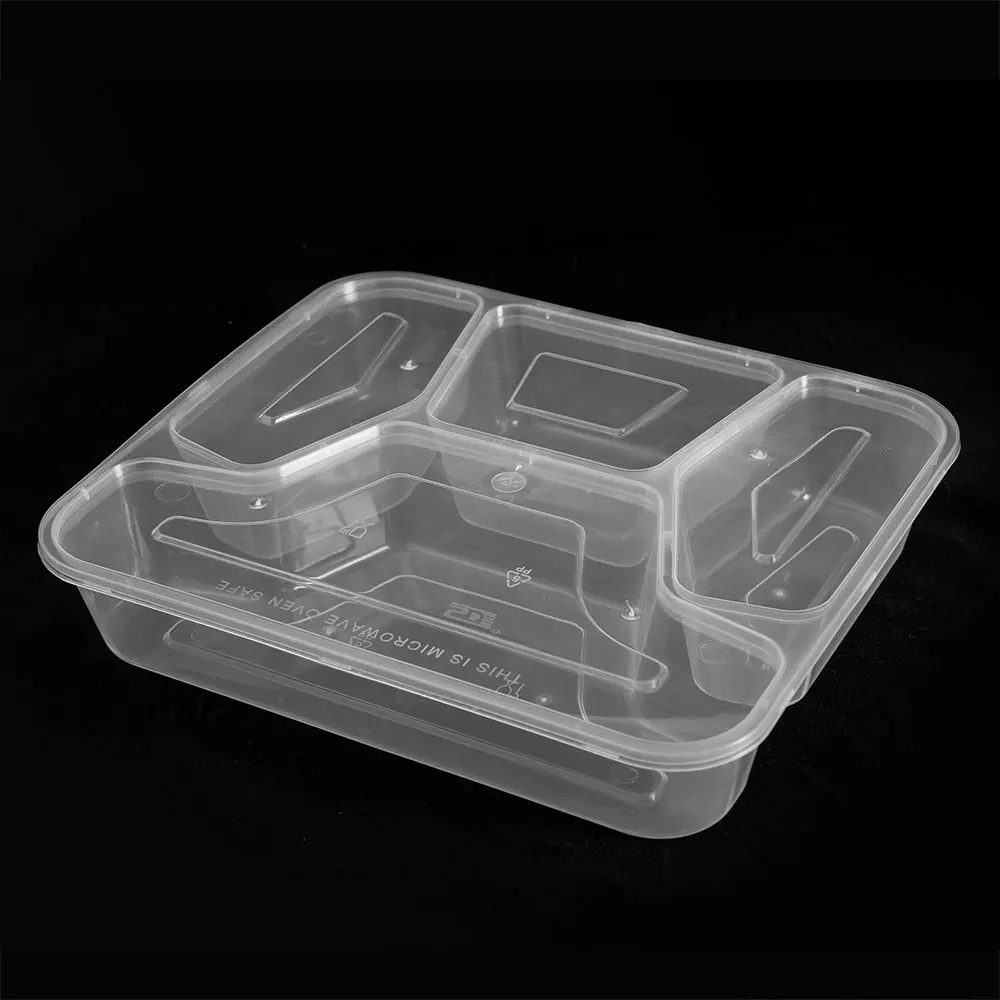 High Quality Plastic Airtight Food Container Disposable 4 Compartment ...