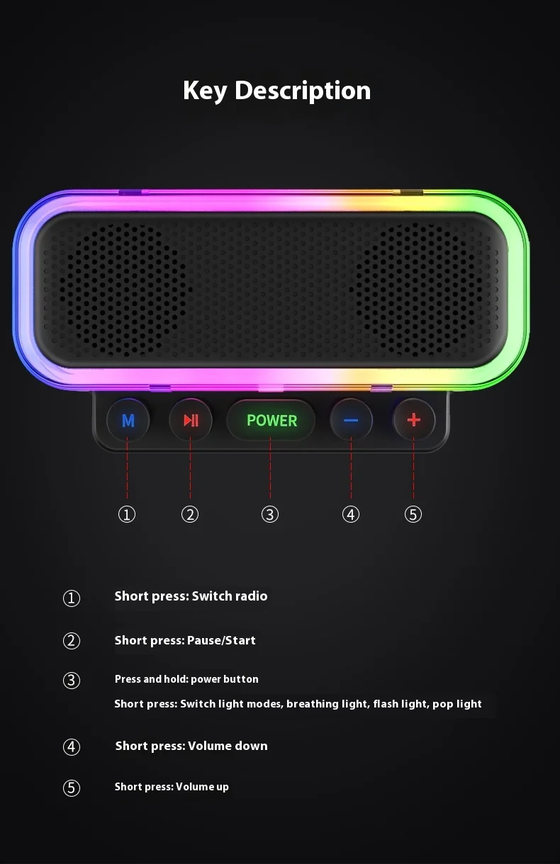 Multifunctional Z6 Wireless Desktop for BT Speaker High-Volume Portable Outdoor Subwoofer Cross-Border New Model Home