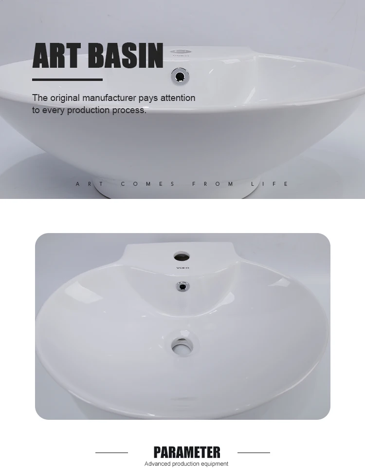 Bathroom or hotel use ceramic decorate art wash sink and basin
