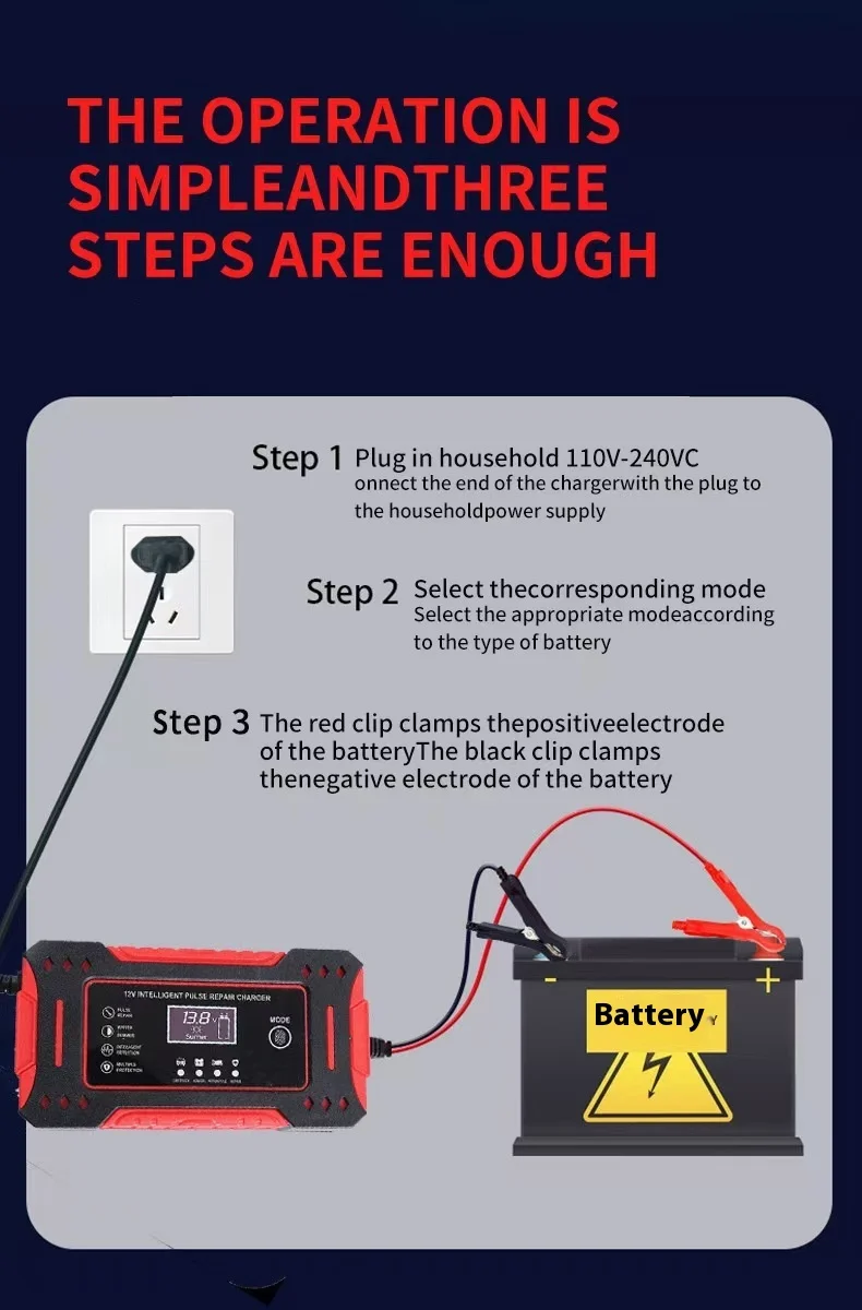 12V 6A Multipurpose Battery Charger for Cars and Motorcycles 12 Volt 12V6A Charger supplier