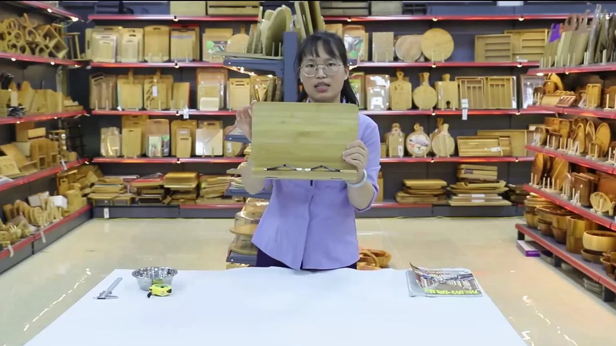 Ecofriendly Foldable Bamboo Adjustable Book Display Reading Stand