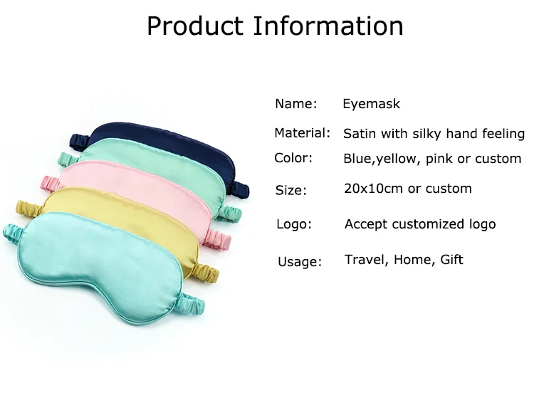 Custom Embroidery Travel Silk Patches Satin Eye Sleep Mask Set Buy