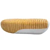 Modern garden circular arc fiberglass pebbles wood grain paint top patio benches for outdoor