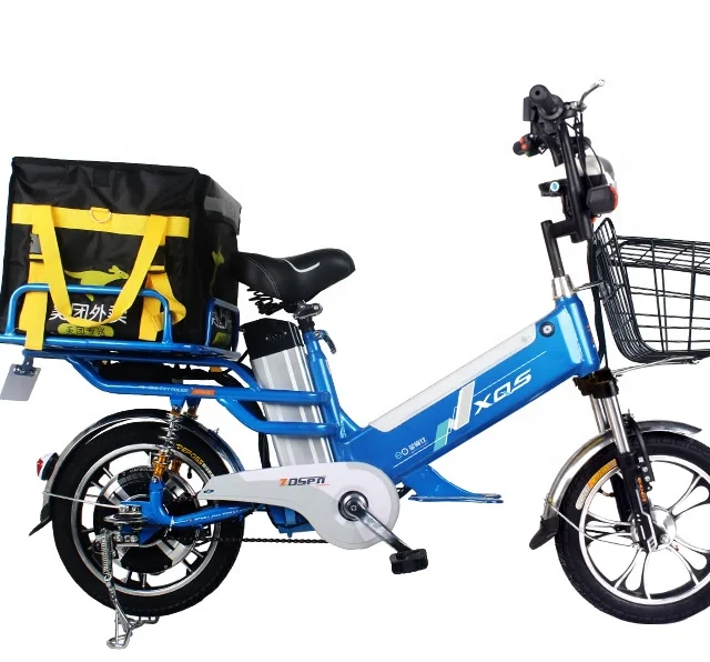 Electric Bike For Delivery 16 Inch Wheel 48v12ah Dual Lithium Batteries