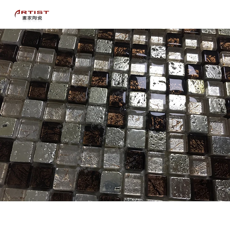 水晶玻璃瓷砖墙面马赛克图案艺术玻璃折扣背景不锈钢金属混合玻璃马赛克瓷砖 Buy 水晶玻璃瓷砖墙面马赛克图案艺术玻璃折扣 优质不规则拼接水晶玻璃墙面瓷砖 佛山颜色浅棕色水晶玻璃马赛克