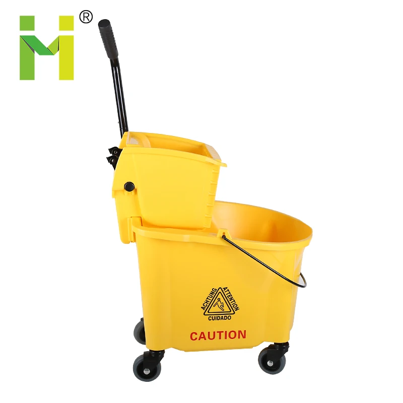 28 Litre Trolley Mop Bucket With Wringer And Wheels Cleaning Bucket