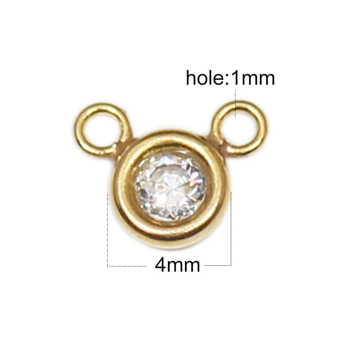 Beadsnice Gold Filled Crystal Pendant Charms With Ring Tiny Cubic