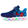 New style children's shoes flying web spiderman light shoes 2019
