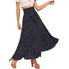 OEM custom korean hot sexy black casual long woman skirt maxi polka dot skirt