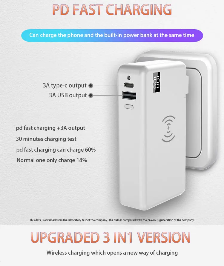 Power Bank 10000mAh Wireless Charger fast Charge power bank USB for iphone X For samsung S8 5V/2.1A Portable - ANKUX.COM