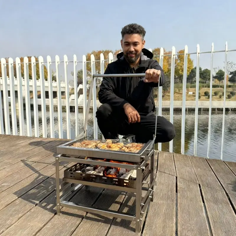 Blazefor Bbq Grills Machine With Double Sided Mesh | Fast Cooking Flip Blazefor Bbq Grill For Crowds And Parties