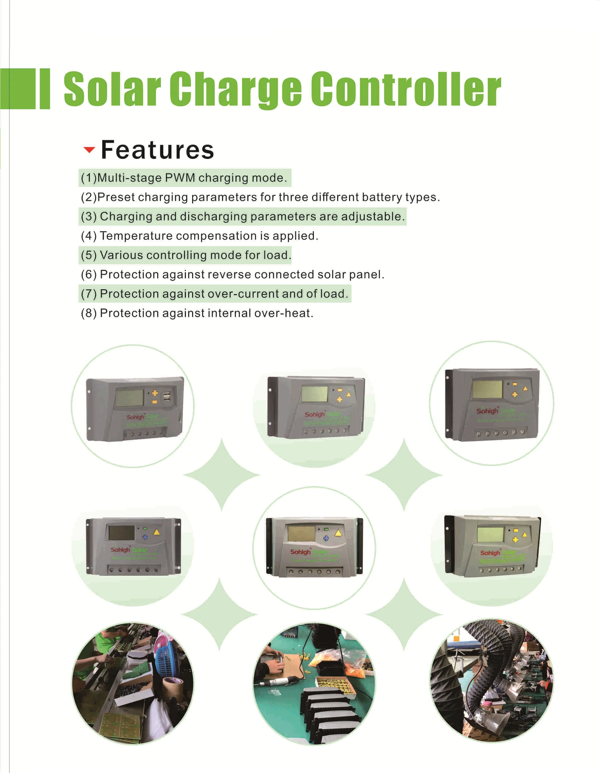 Sohigh Solar Charge Controller - 100 Amp Hybrid PV Regulator