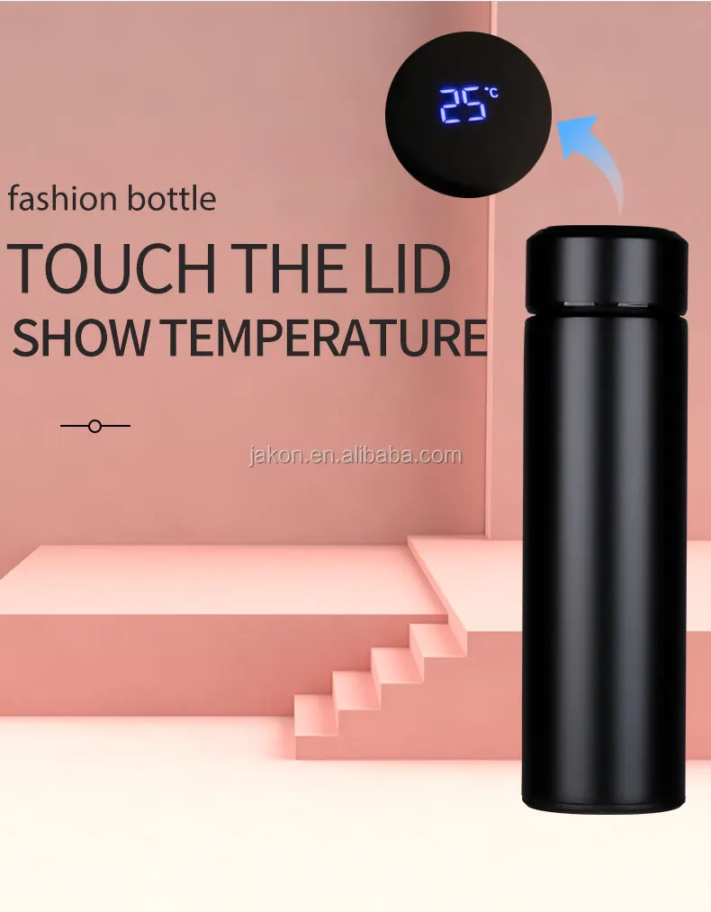 Led Temperature Display 480ml/17oz Tea Bottle 304 Steel Smart Vacuum