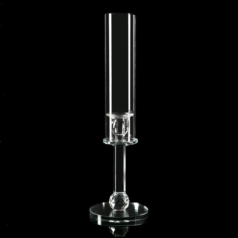Single Arms Wedding Candelabra Centerpieces Crystal Clear Handmade