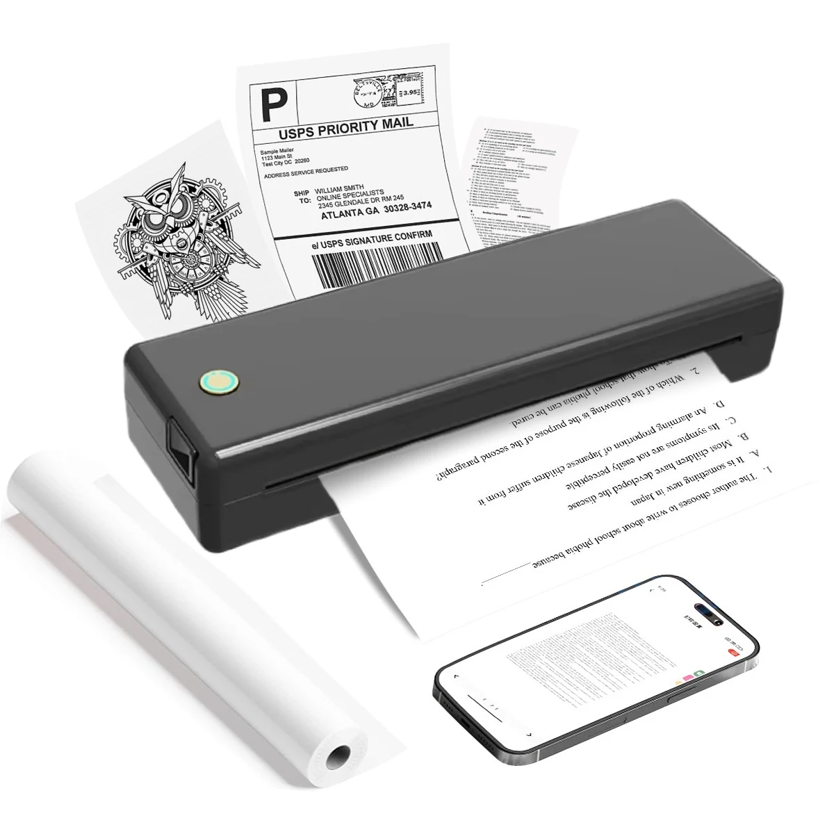 Portable Bluetooth A43 Mini Thermal Printer - Wireless WIFI 