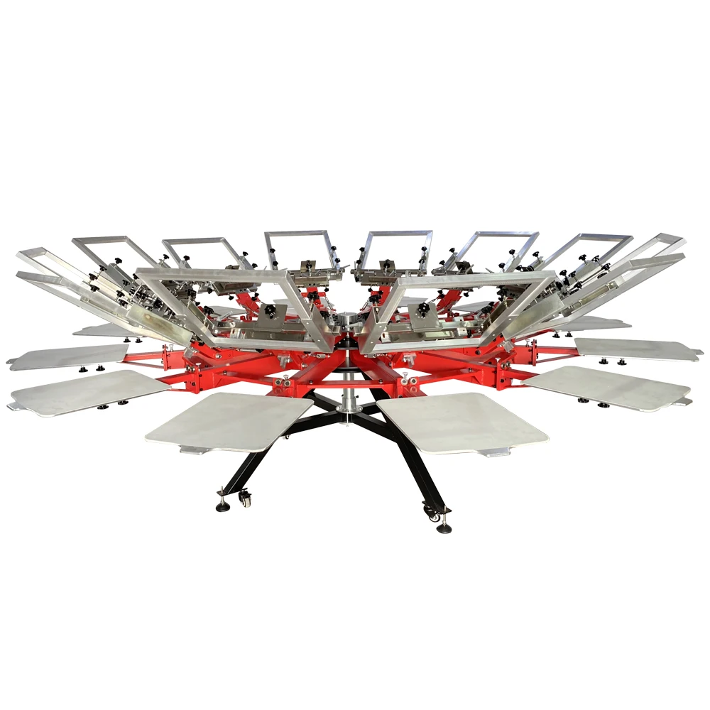 product dgruida ns1212 hd heavy duty double clamp 12 color 12 station screen printing machine-6