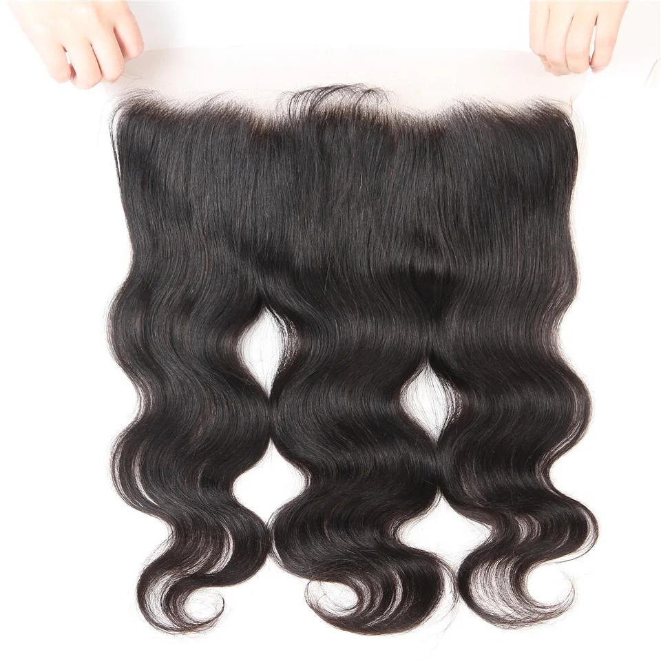 Hot Selling Raw Indian Frontal Pre Plucked Lace Closure And Frontals Body Wave Double Drawn Human Hair Weave Bundles