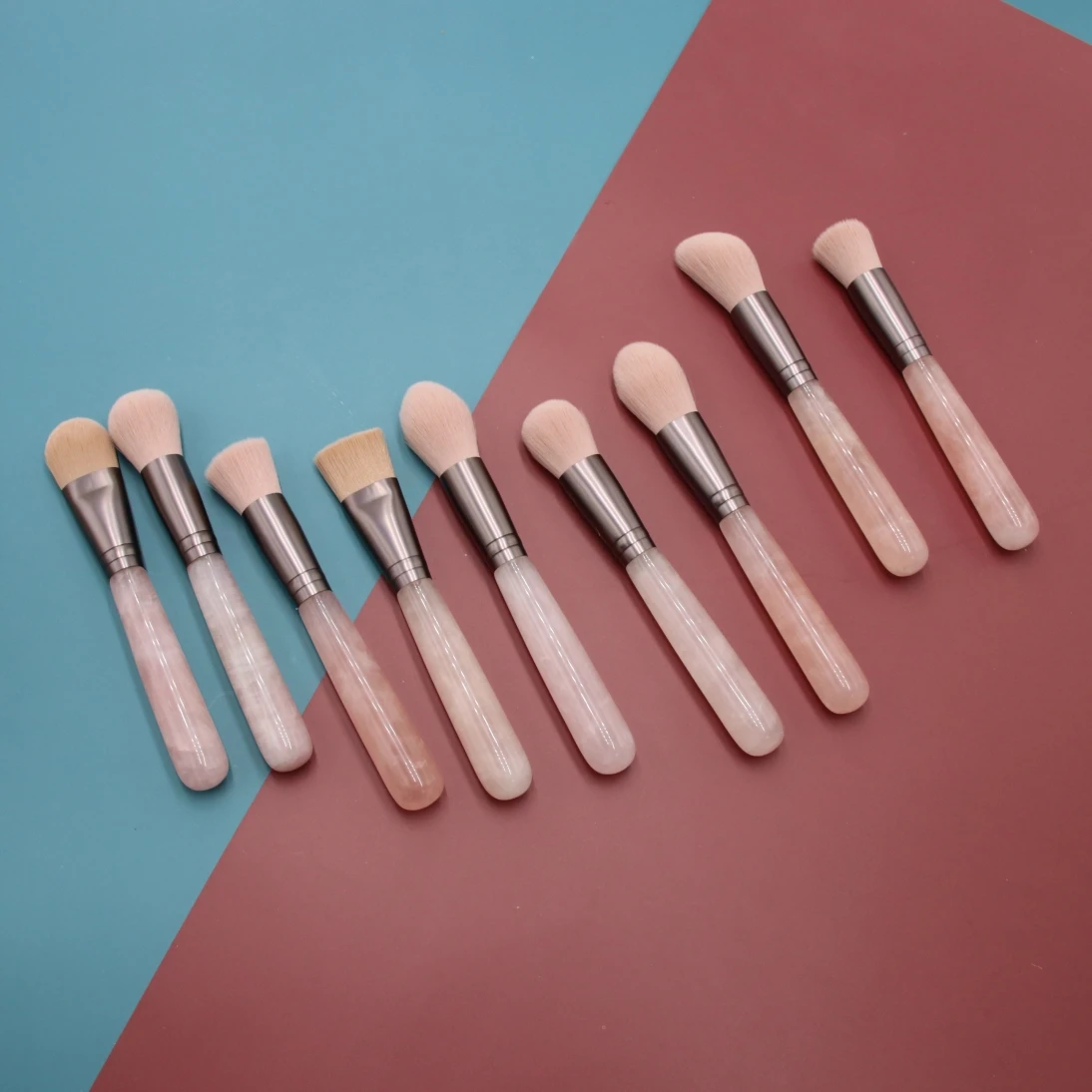 Ecofriendly Cosmetic 7pcs Gemstone Rose Quartz Crystal Wool Fiber