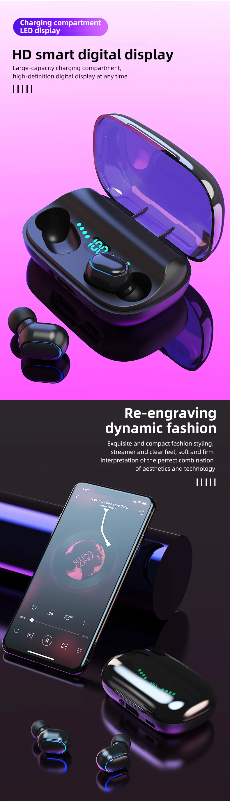 2020 hot sale T11 TWS Wireless Headphones Bluetooths 5.0 In-Ear Earphone 1800mAh Stereo Earbuds IPX5 Sport Waterproof Headset - ANKUX.COM