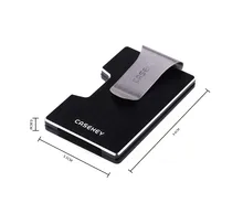 Casekey Best Матовый алюминий Тонкий RFID Блокировка Кошелек, спереди зажим для денег карты бумажник, Push раздвижные карты держатель
