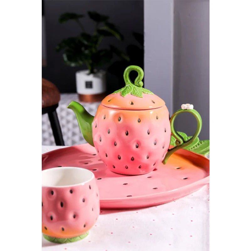 Cute Strawberry Drinkware Set Fruit Shaped Mug And Pot Buy Funny Shaped Mugs,Christmas Design