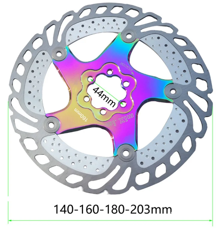 S1 140160180203mm Alloy Stainless Rainbow Multicolour Mtb Plates Floating Bicycle Disc Brake 5752