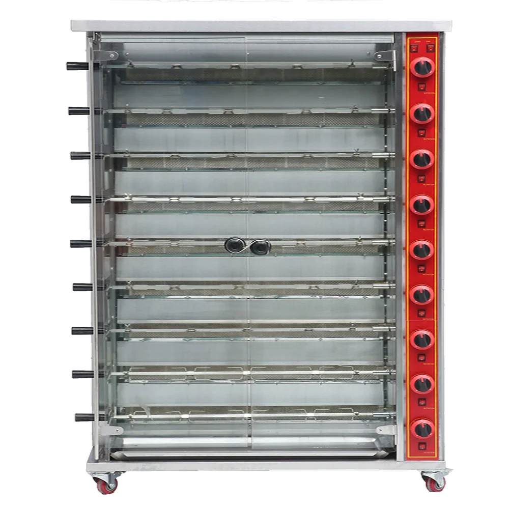 
9-rod Cooking Roast Chicken Chicken Maker Commercial Gas Chicken Rotisserie Oven For Sale 