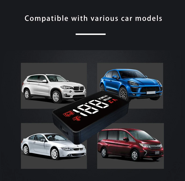 Classic HUD A100 Universal OBD Car  Head Up Display Windshield Digital Automotive Instrument speed  water temperature
