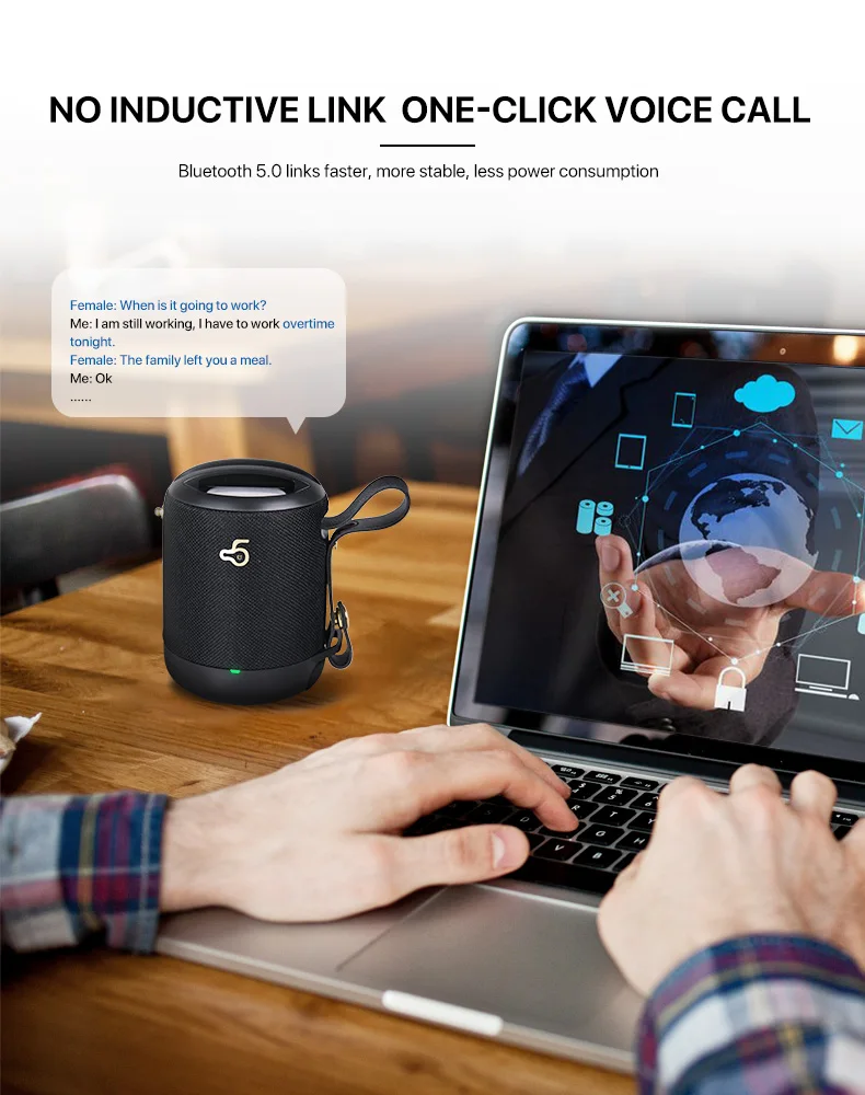 2020 Customized Logo Outdoor IPX4 Waterproof Wireless BT Speaker with TF Card - ANKUX.COM