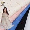 Prompt goods 100% polyester gold moon and star sequin tulle fabric gold sequin fabric for dress