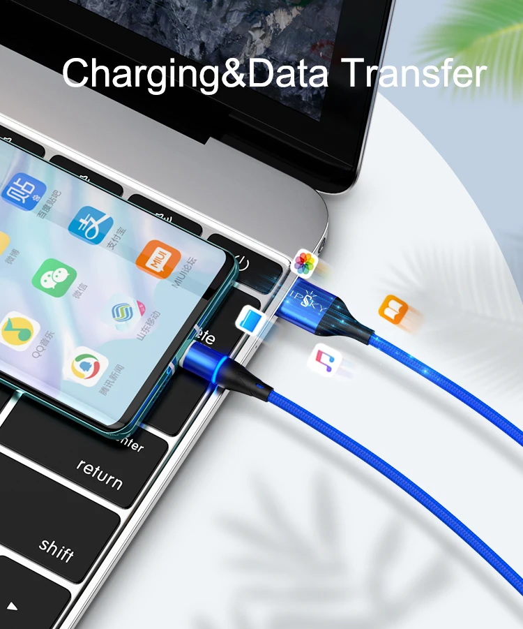 Modern design 1m 2m 3m 5A high speed usb data line cable fast charging - ANKUX.COM
