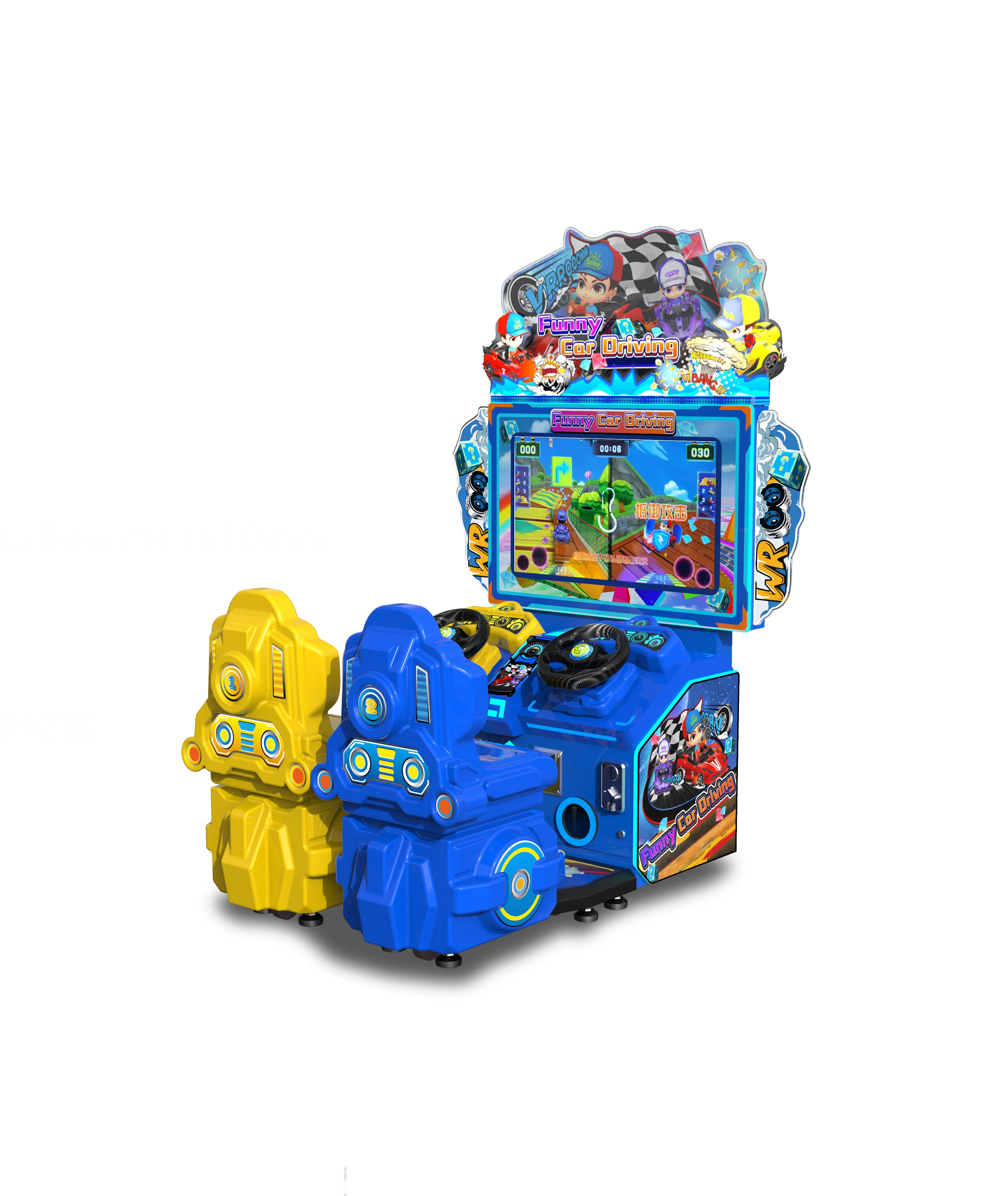 RaiseFun 32-Inch Dual-Seat Kids Racer Hot Sale Indoor Playground Coin Operated Game with LED Speed Effects and Safety Bumpers manufacture