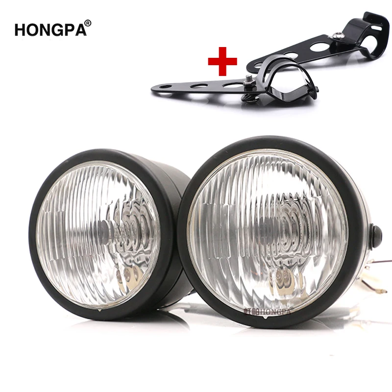 Hongpa Black Led Twin Headlight Bulb Ebike Light Motorcycle Headlights