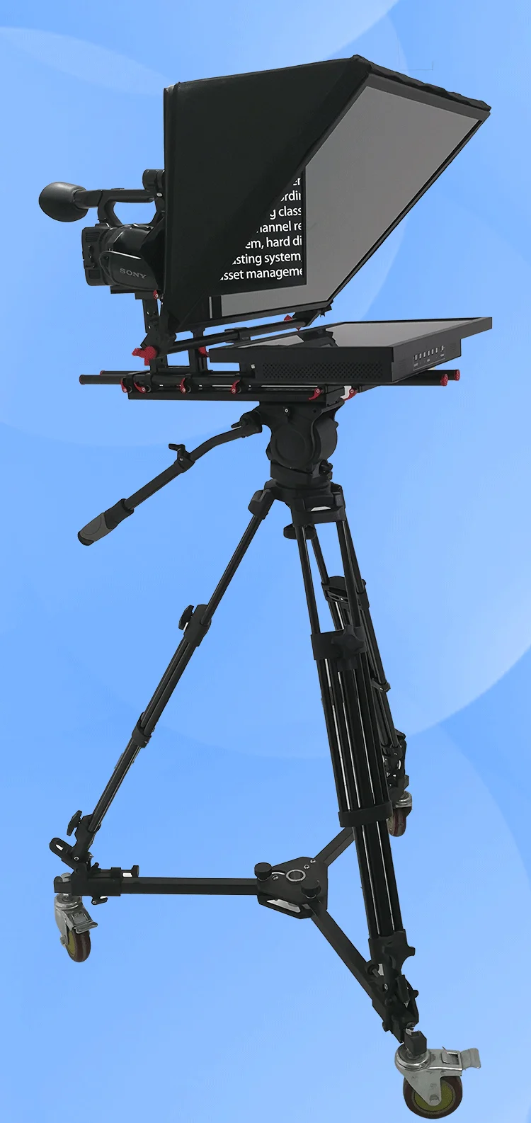 Professional Tv Broadcast Studio Teleprompter 21 Inch Software High