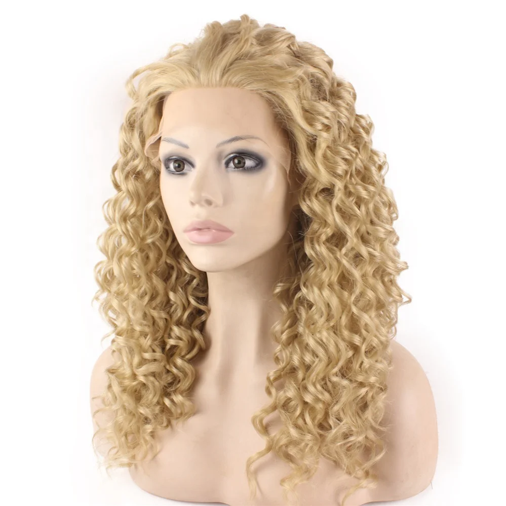 blonde curly wig human hair