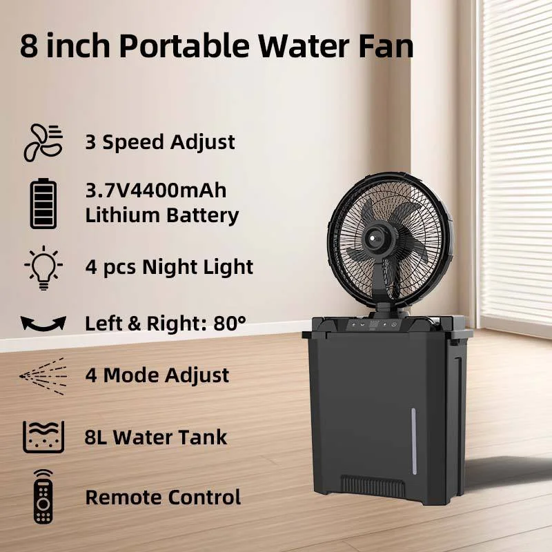 Solar Fan, 8", Portable, LED - detail 4