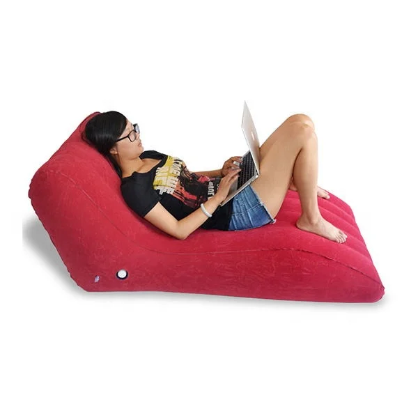PVC Flocking  Air Sofa  Inflatable Adult Relax Chair Lounge Sofa Chair For Sun Sofa