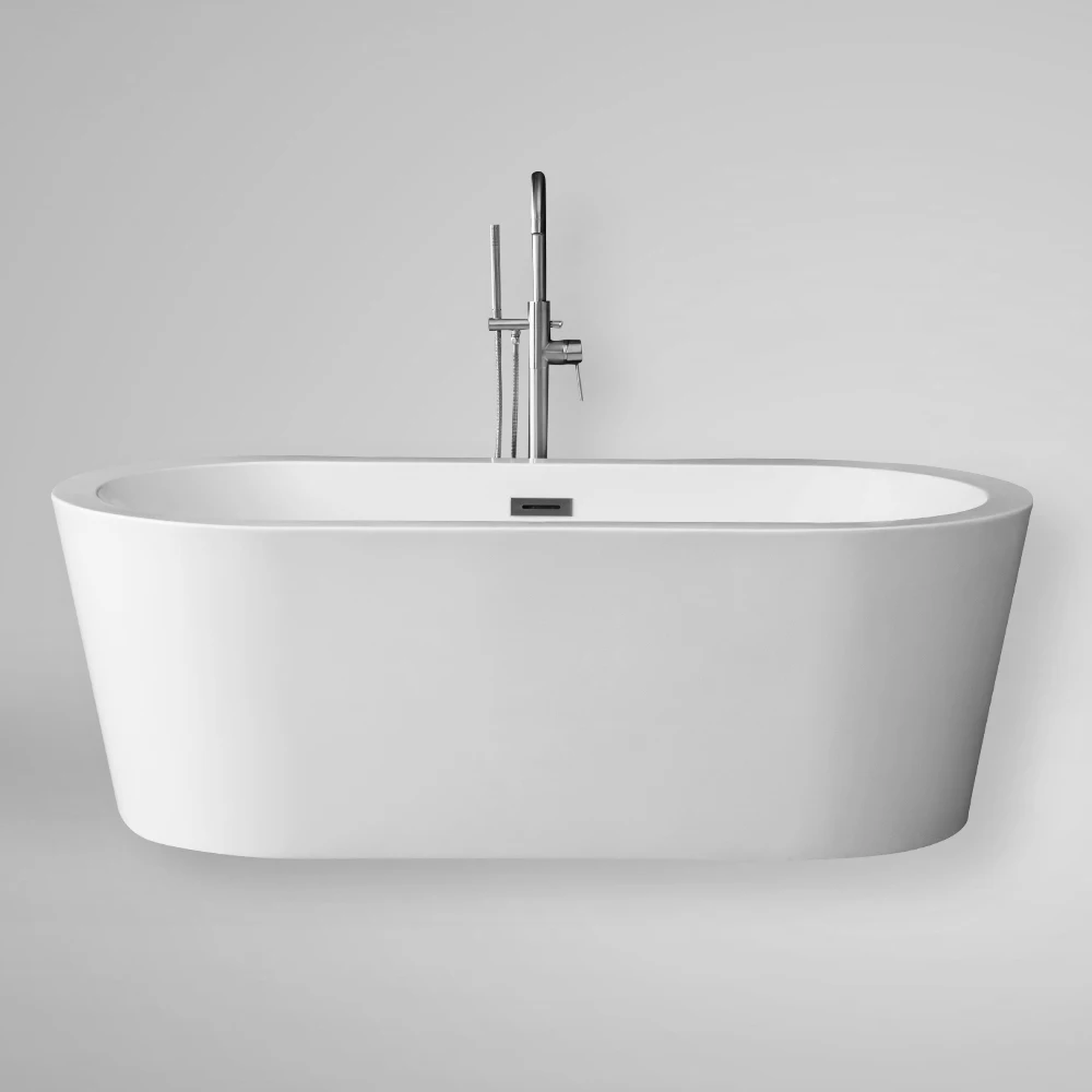 Gurgle Oval Soaking Bathtub Freestanding Eco Friendly Material Hand