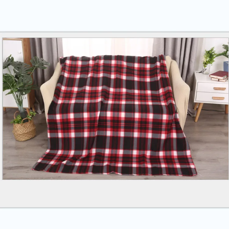 Tartan Throw Checked Large Polar Fleece Throw Warm Soft Blanket  for Your Beds Travel Legwarmers or Even Can Be Used Blanket