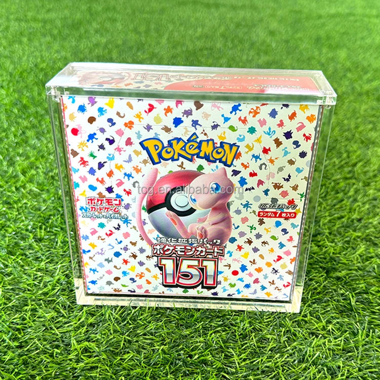 pokemon 151 booster display box TCG Wholesale Acrylic Pokemon 151 Booster Box Japanese Display Case for  Pokemon Card Japanese Large Size 151 Pokemon Protector