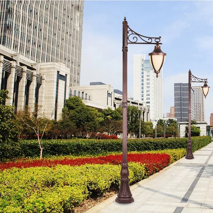 2m 3m 4m garden street pathway post-top lighting antique cast iron lamp post with lamp on top