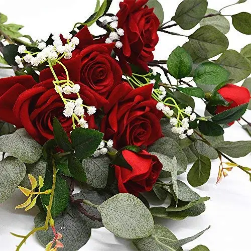 Fake Eucalyptus Leaves Stems Artificial Branches Silver Dollar