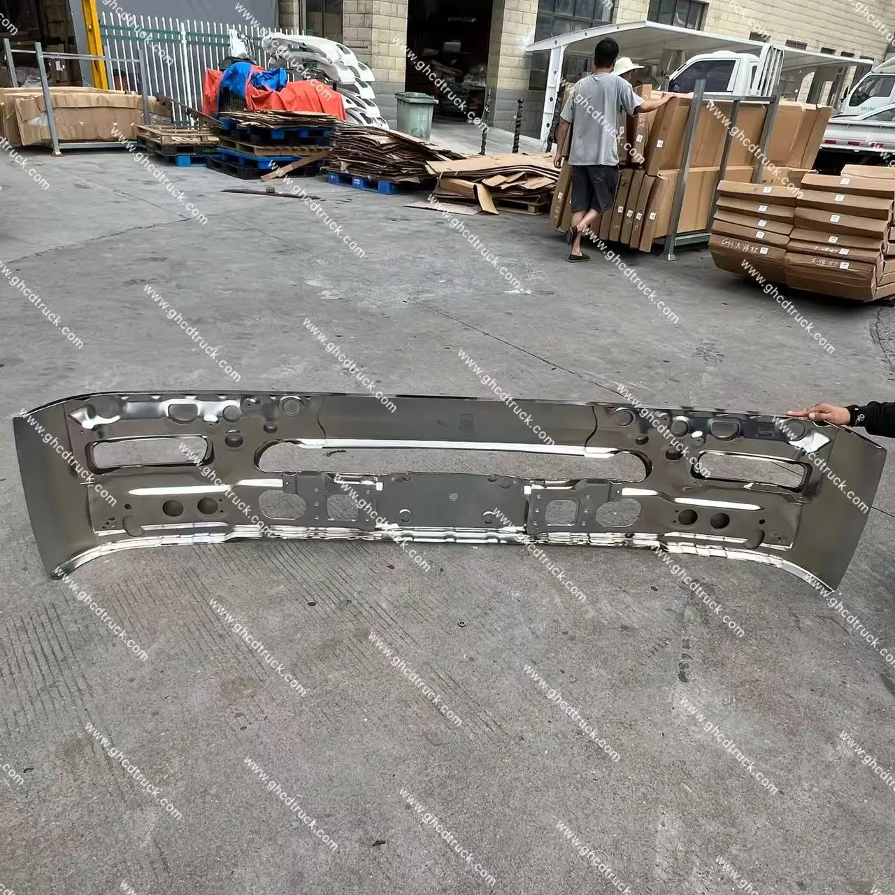 product ghcd high quality chrome metal bumper for japanese trucks new condition for hino profia isuzu nissan mitsubishi plastic material-4