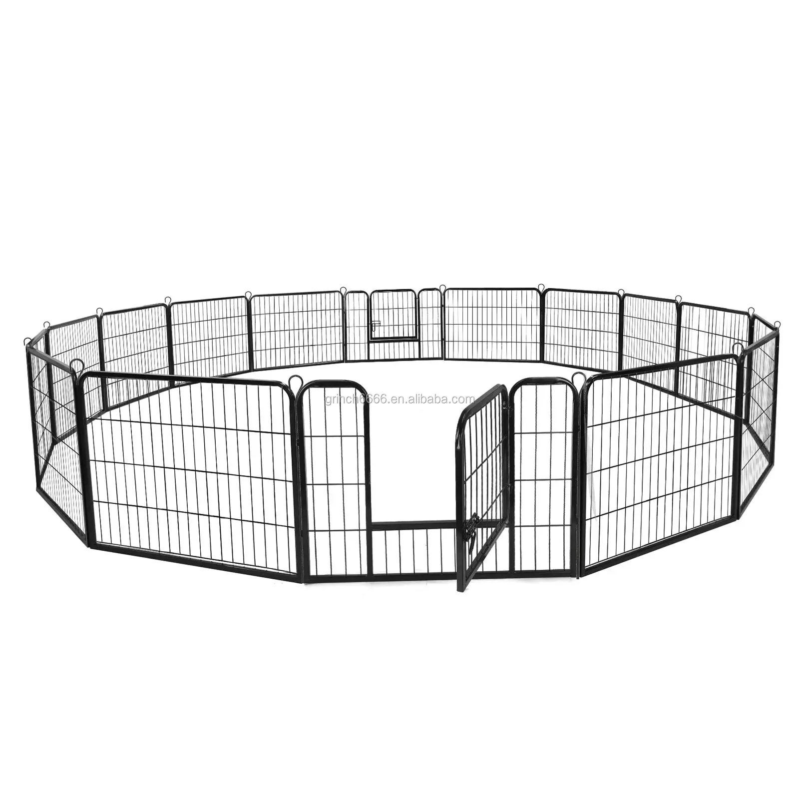 24" Dog Playpen Crate 16 Panel Fence Pet Play Pen Exercise Puppy Kennel Cage