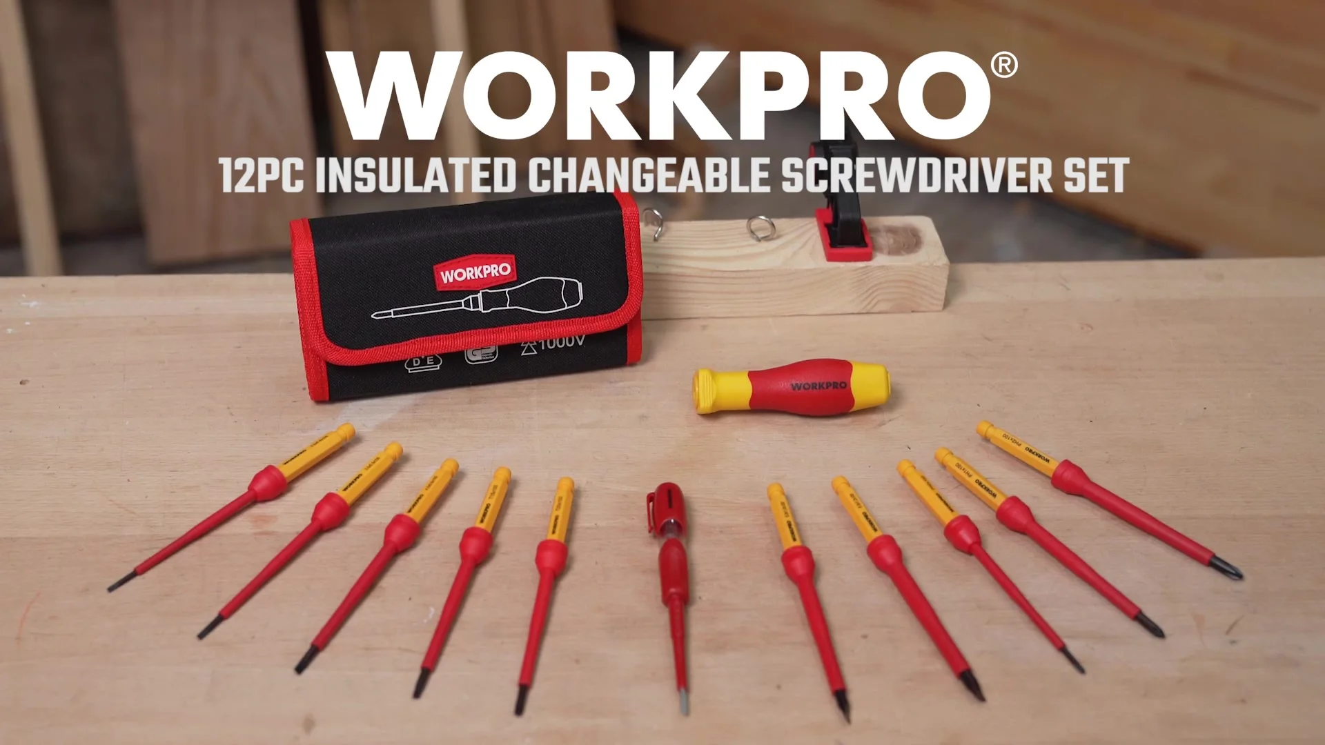 WORKPRO 12PC Insulated Changeable Screwdriver Set VDE Tool Set