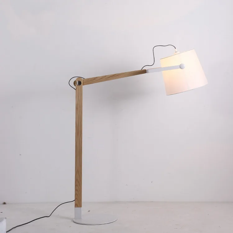 2020 China New Arrival Industry Iron Lampshade Modern Lamp Wooden Adjustable Unique Floor Lighting For Hotel Home