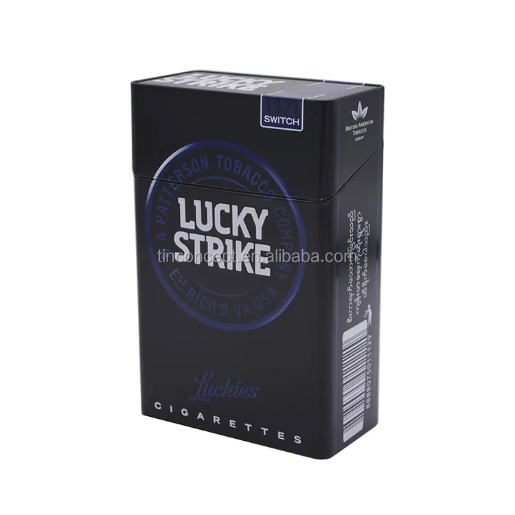 Custom Embossed Rectangle Tin Metal Cigarette filter Package Box