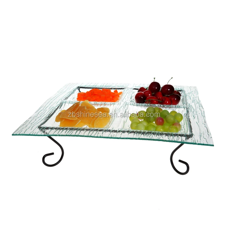 Dining 3 Tier Rectangular Glass Plate Set Buy Glass Plate,Rectangular