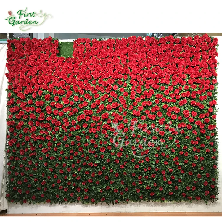 Big Red Rose Artificial Plant Wall Flower For Wedding Planning Scene