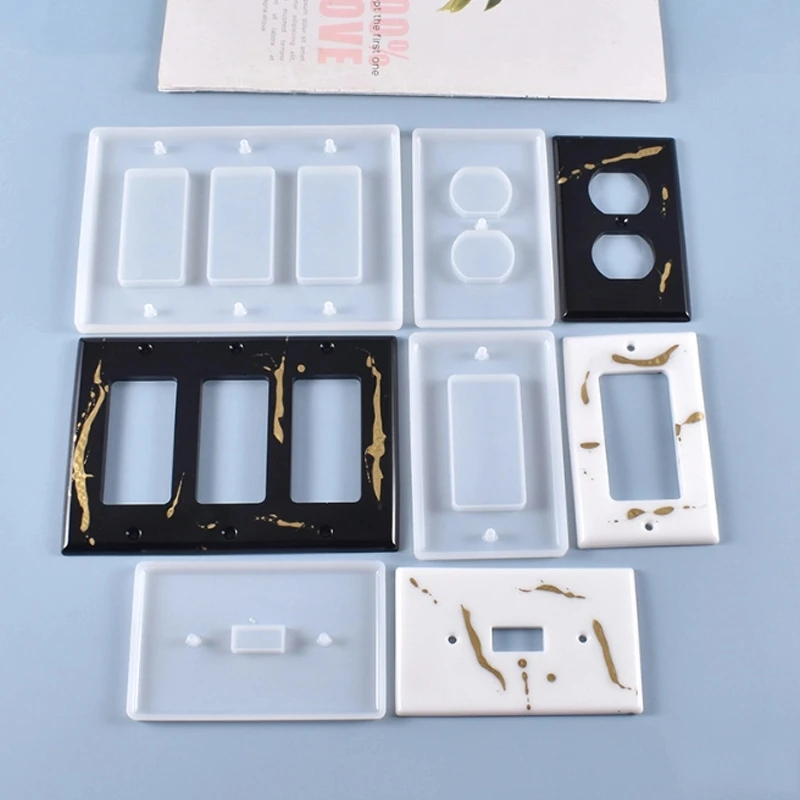 Diy Crystal Epoxy Resin Creative Switch Seat Panel Silicone Mold Stock